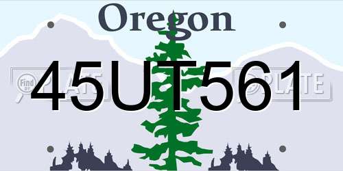 45UT561 Oregon License Plate
