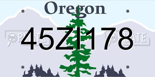 45ZI178 Oregon License Plate