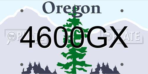 4600GX Oregon License Plate