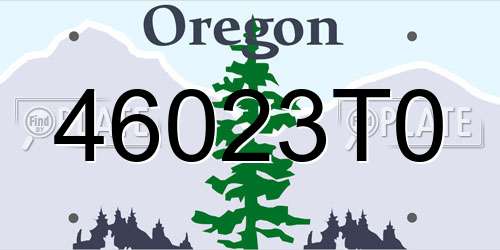 46023T0 Oregon License Plate