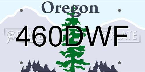 460DWF Oregon License Plate