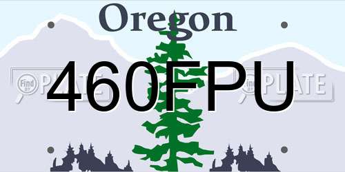 460FPU Oregon License Plate