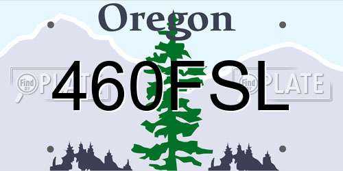 460FSL Oregon License Plate