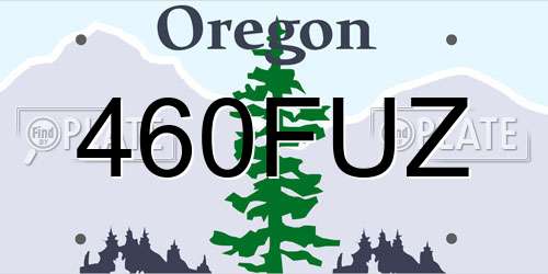 460FUZ Oregon License Plate