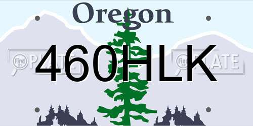 460HLK Oregon License Plate