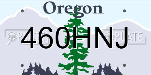 460HNJ Oregon License Plate