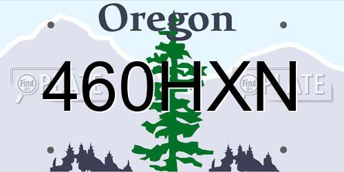 460HXN Oregon License Plate