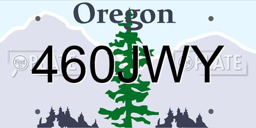 460JWY Oregon License Plate
