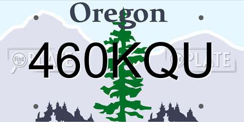 460KQU Oregon License Plate