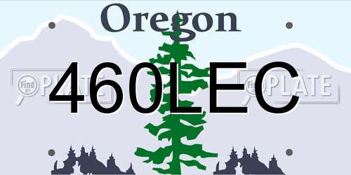 460LEC Oregon License Plate