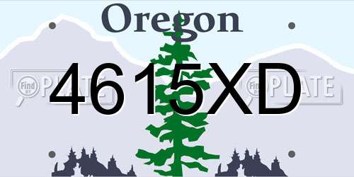 4615XD Oregon License Plate
