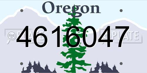 4616047 Oregon License Plate