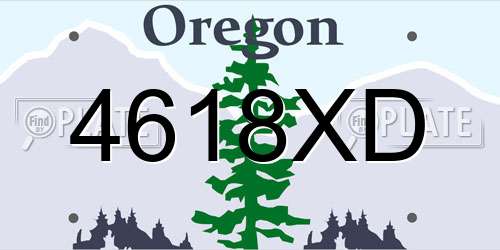 4618XD Oregon License Plate