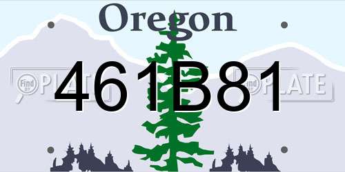461B81 Oregon License Plate