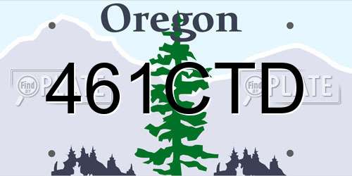 461CTD Oregon License Plate