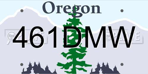 461DMW Oregon License Plate