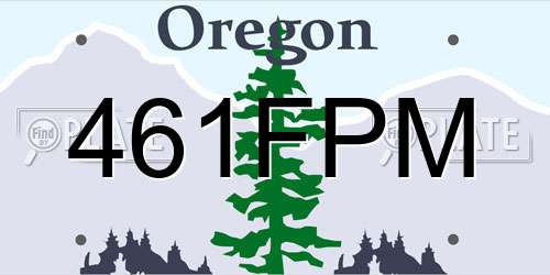 461FPM Oregon License Plate