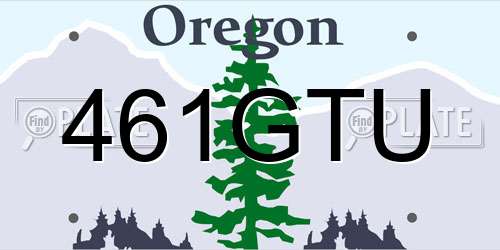 461GTU Oregon License Plate