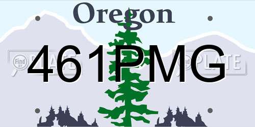 461PMG Oregon License Plate
