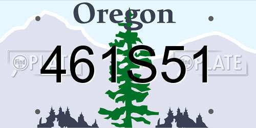 461S51 Oregon License Plate