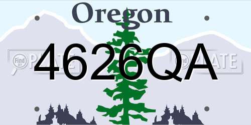 4626QA Oregon License Plate