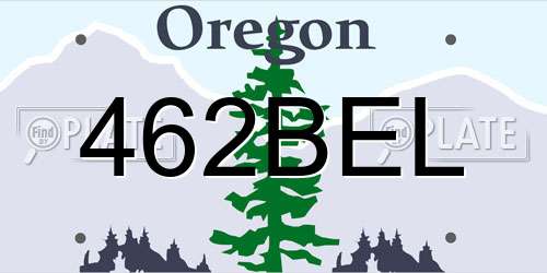 462BEL Oregon License Plate