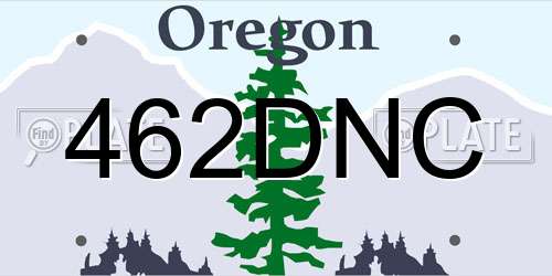 462DNC Oregon License Plate