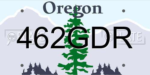 462GDR Oregon License Plate