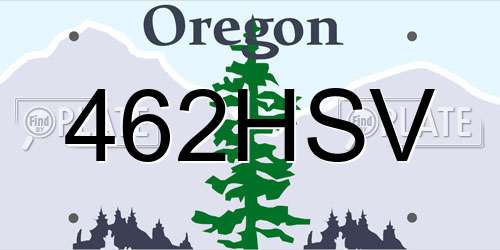 462HSV Oregon License Plate