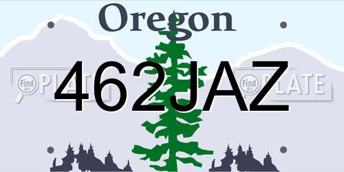 462JAZ Oregon License Plate