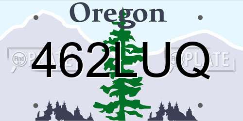 462LUQ Oregon License Plate