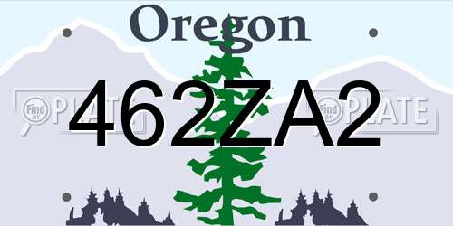 462ZA2 Oregon License Plate