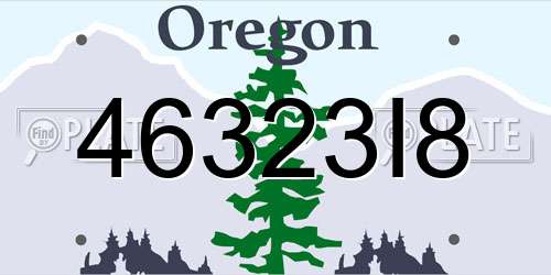 46323I8 Oregon License Plate