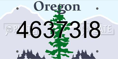 46373I8 Oregon License Plate