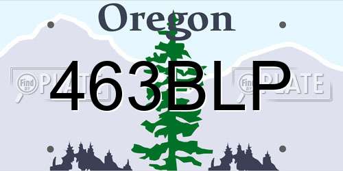 463BLP Oregon License Plate