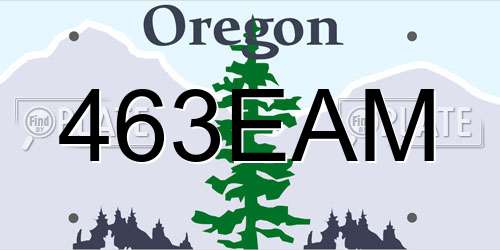 463EAM Oregon License Plate