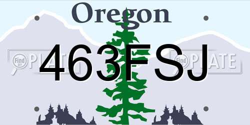 463FSJ Oregon License Plate