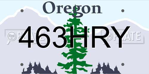 463HRY Oregon License Plate