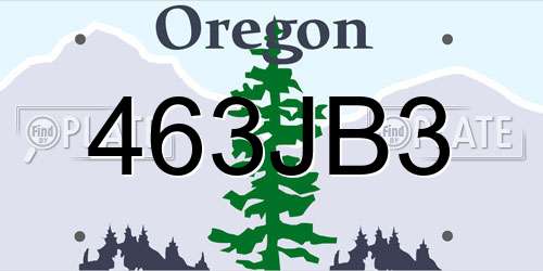 463JB3 Oregon License Plate