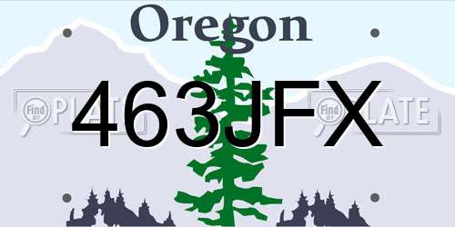 463JFX Oregon License Plate