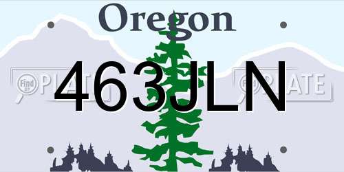 463JLN Oregon License Plate