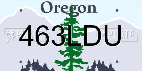 463LDU Oregon License Plate