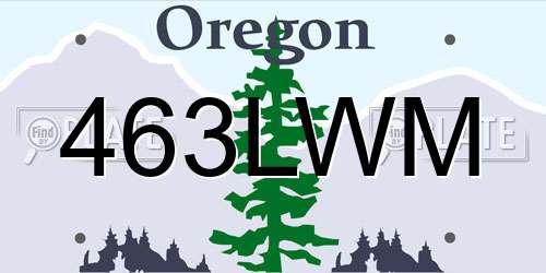463LWM Oregon License Plate