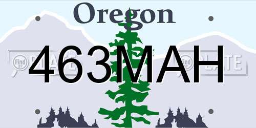 463MAH Oregon License Plate