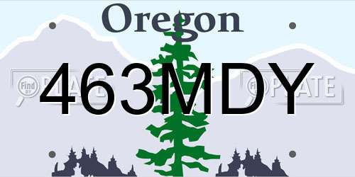 463MDY Oregon License Plate