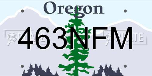 463NFM Oregon License Plate