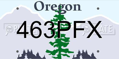463PFX Oregon License Plate