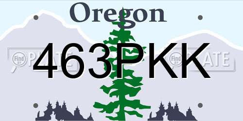 463PKK Oregon License Plate