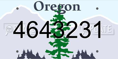 4643231 Oregon License Plate