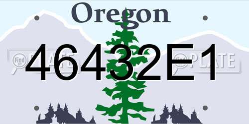 46432E1 Oregon License Plate